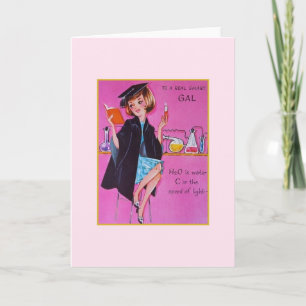 Carte de diplôme vintage pour la science féminine