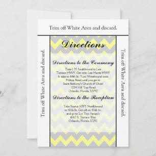 Carte de direction 3,5x6 Chevron Jaune et gris