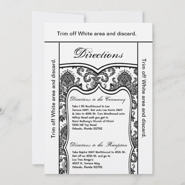 Carte de direction 3,5x6 Damas noires (Devant)