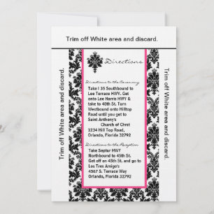 Carte de direction 3,5x6 Damas roses noires