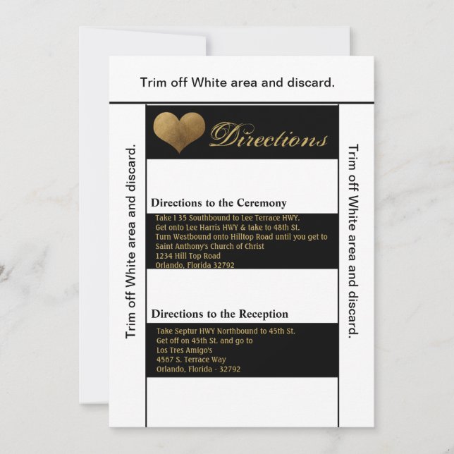 Carte de direction 3.5x6 Grille moderne Noir Blanc (Devant)