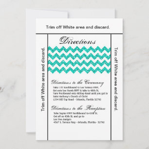 Carte de direction 3.5x6 Parties scintillant Turqu
