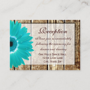Carte de direction de mariage Gerber Daisy turquoi