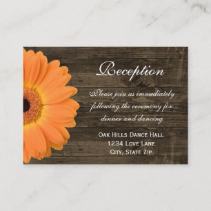 Carte de direction de mariage orange Daisy