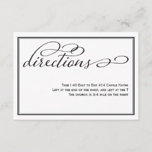 Carte de direction Mariage de script de calligraph