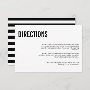 Carte de direction Mariage de typographie simple e