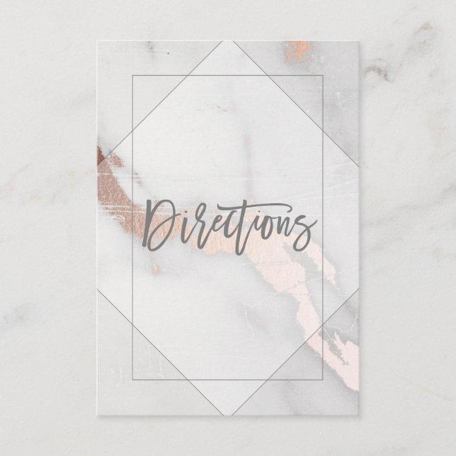 CARTE DE DIRECTION MARIAGE MARBRE ET OR ROSE (Devant)