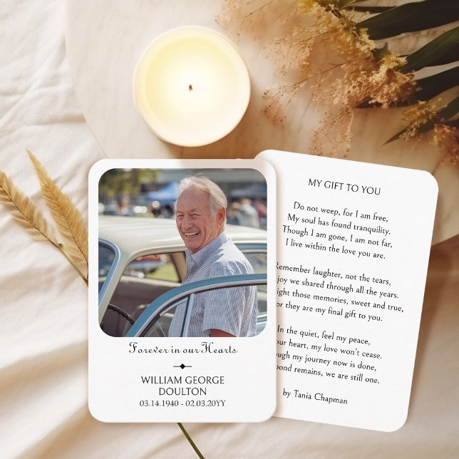 Carte de documentation commémorative pour toujours (Photo Memorial Handout Card with Verse by Darling & May)