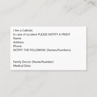 Carte de données d'urgence