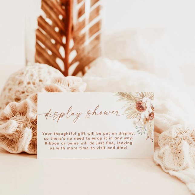 Carte de douche Boho, Baby shower en herbe Pampas (Créateur téléchargé)