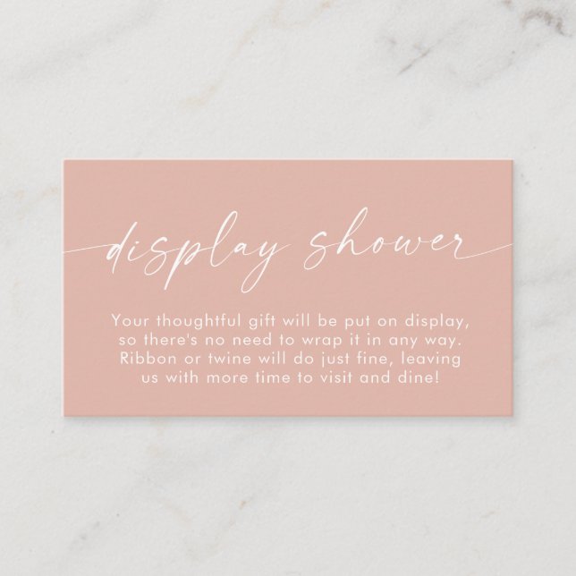 Carte de douche Boho Display | Rose pâle minimalis (Devant)