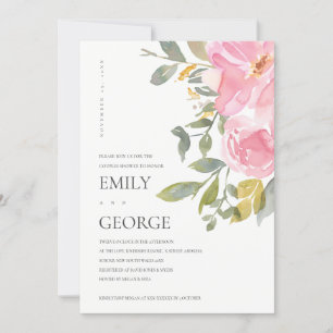 CARTE DE DOUCHE EN COUPLE FLORAL ROSE ROSE BLANC S