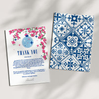Carte de douche nuptiale Merci grec Bougainvillea