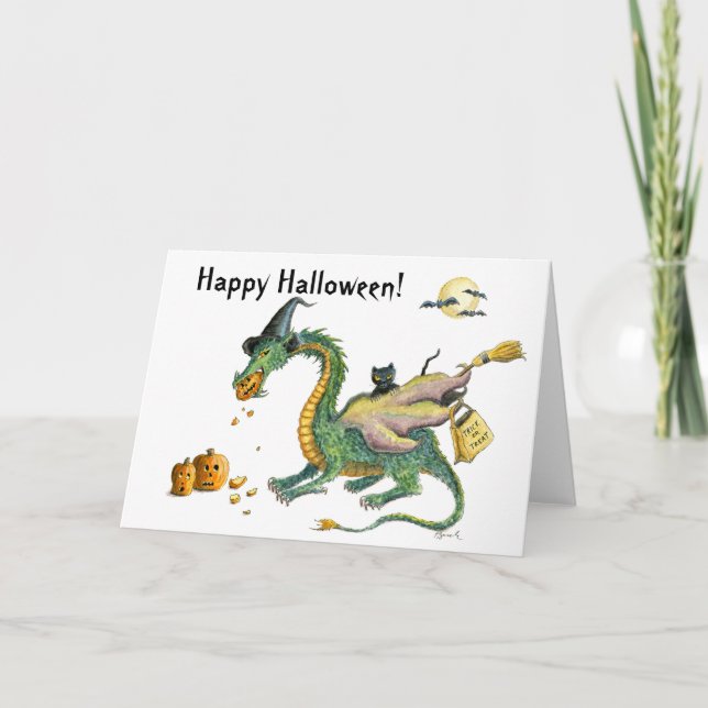 Carte de dragon de des bonbons ou un sort (Devant)