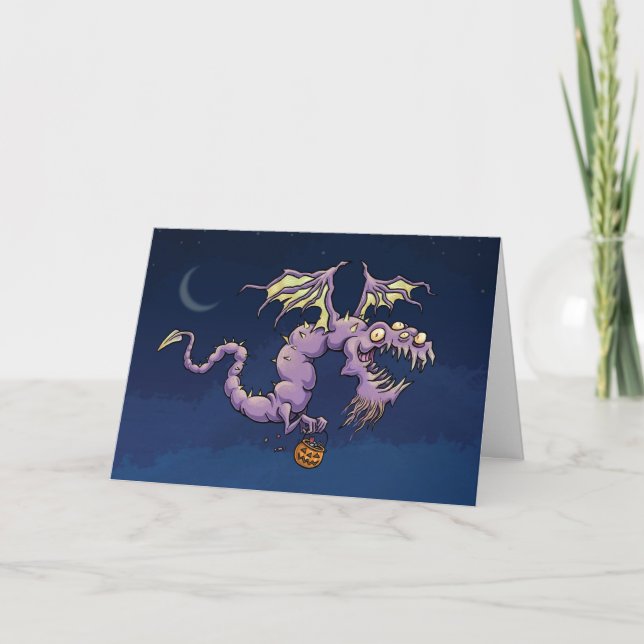 Carte de dragon de Halloween - Halloween (Devant)