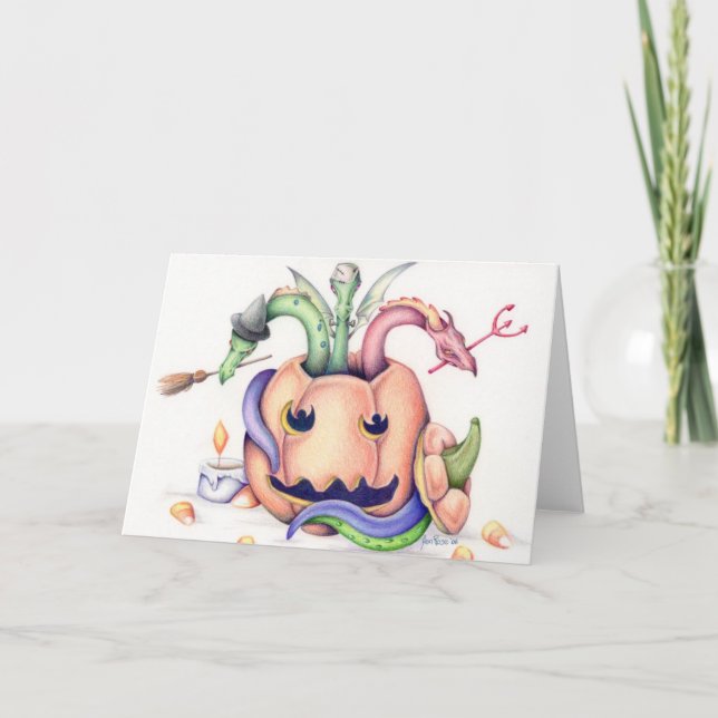 Carte de dragons de Halloween (Devant)