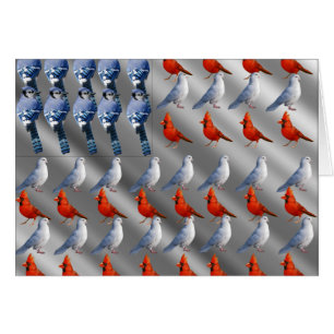 Carte de drapeau américain d'oiseau