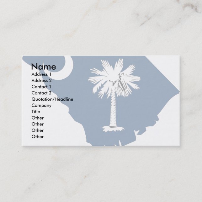 Carte de drapeau de la Caroline du Sud (Devant)