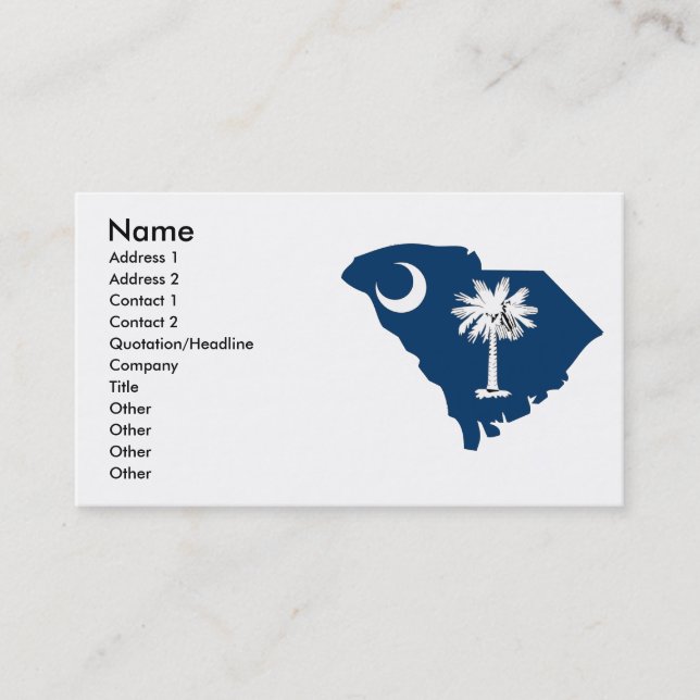 Carte de drapeau de la Caroline du Sud (Devant)
