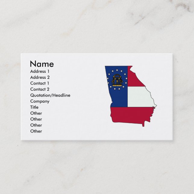 Carte de drapeau de la Géorgie (Devant)