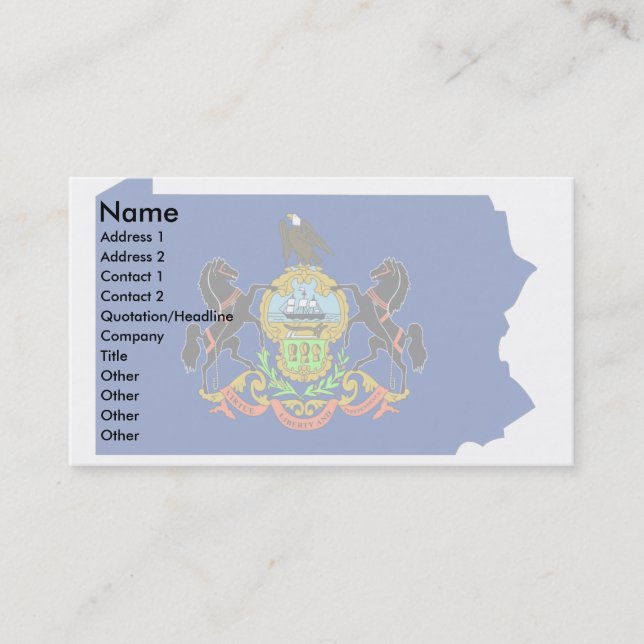 Carte de drapeau de la Pennsylvanie (Devant)