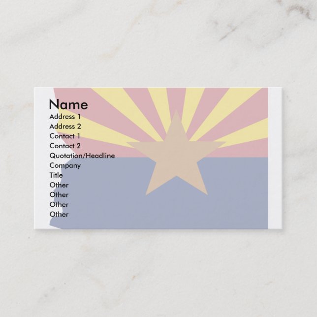 Carte de drapeau de l'Arizona (Devant)