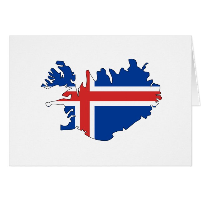 Carte de drapeau de l'Islande (Devant horizontal)