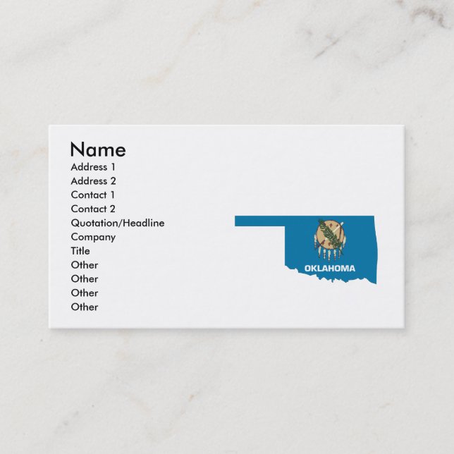 Carte de drapeau de l'Oklahoma (Devant)