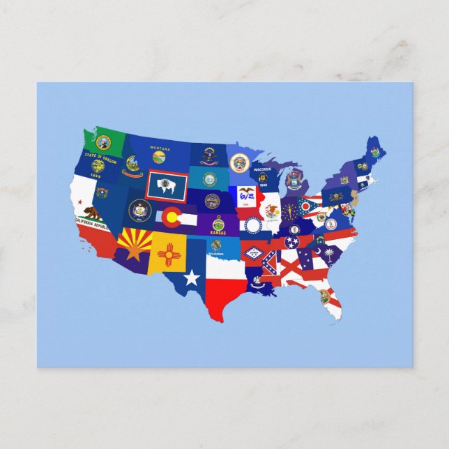 carte de drapeau de république des Etats-Unis (Devant)