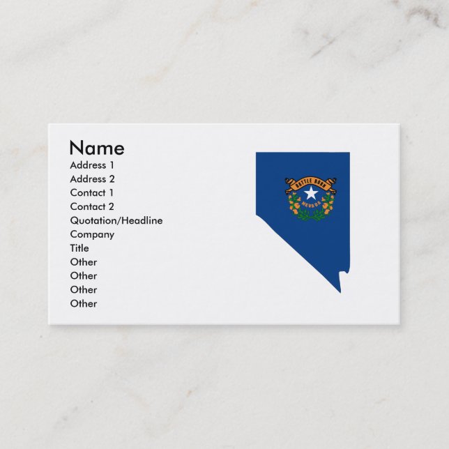 Carte de drapeau du Nevada (Devant)
