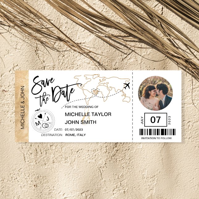 Carte de embarquement pour sauver la date Simple c (Créateur téléchargé)
