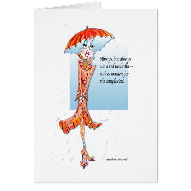 Carte de faire face de parapluie rouge (Devant)