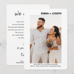 Carte de Faire-part à coude Mariage photo moderne 