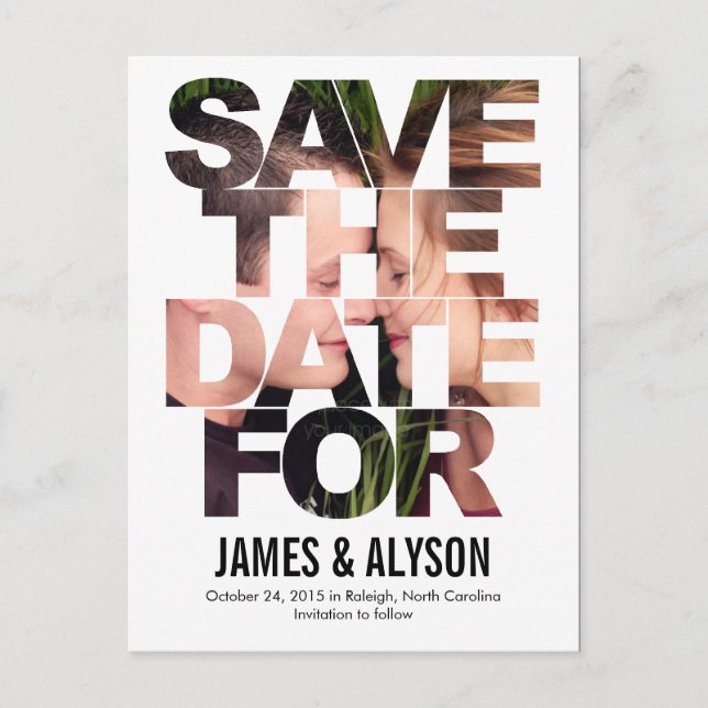 Carte de Faire-Part Chic de Date (Devant)