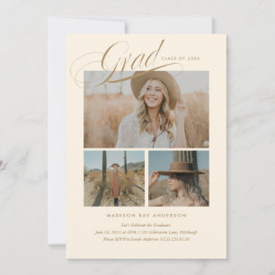 Carte de Faire-part Classy Script Graduation