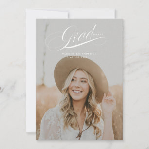 Carte de Faire-part Classy Script Graduation