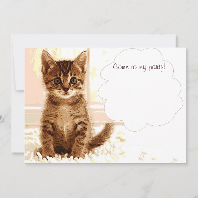 Carte de faire-part de chaton à parler (Devant)