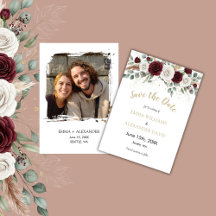 Carte de Faire-Part de Date de Mariage Fleurie ave