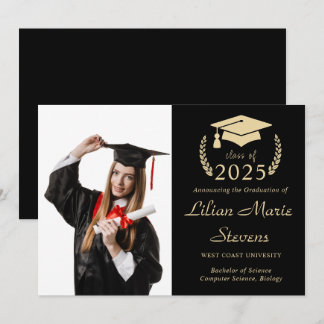 Carte de Faire-part de diplôme de photographie de 