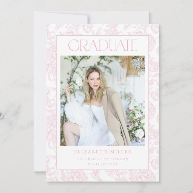 Carte de Faire-part de graduation de la photo de T (Devant)