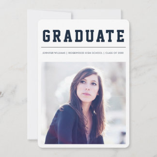 Carte de faire-part de graduation moderne et en gr