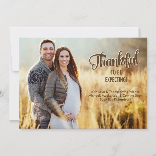 Carte de Faire-part de grossesse de Thanksgiving (Devant)