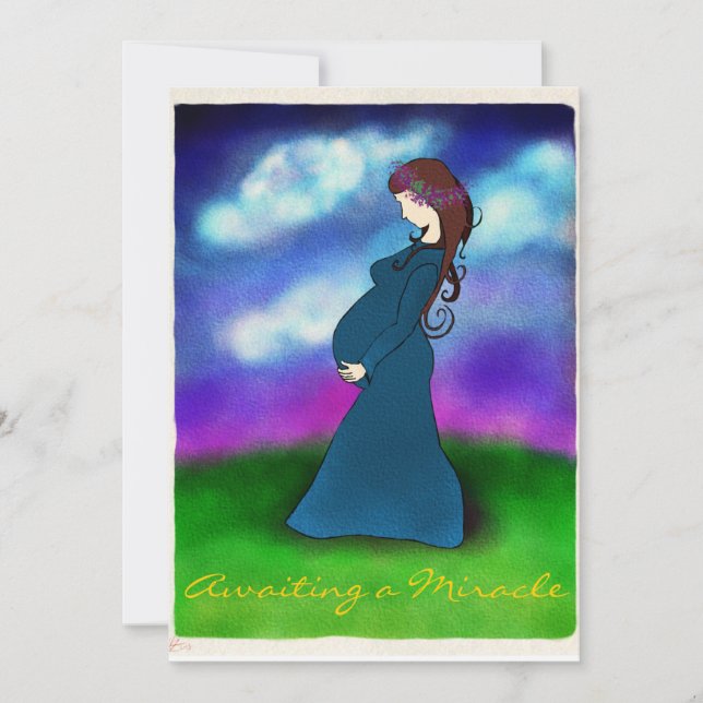 Carte de Faire-part de grossesse "Patience" (Devant)