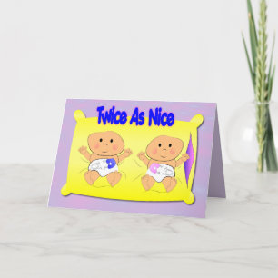 Carte de faire-part de jumeaux