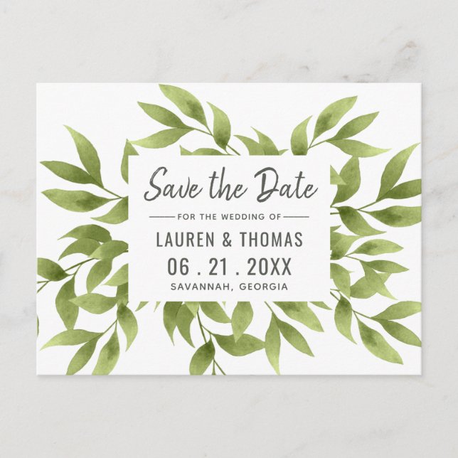 Carte de faire-part de mariage à date fixe Saule M (Devant)
