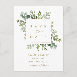 Carte de Faire-Part de Mariage à Feuillage Doré Bo