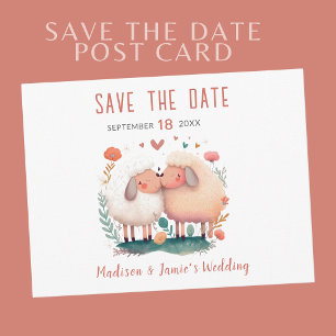 Carte de faire-part de mariage au mouton couple