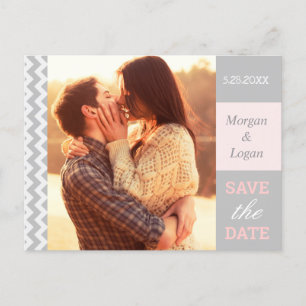 Carte de faire-part de mariage avec chevron gris