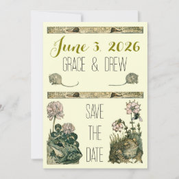 Carte de Faire-Part de Mariage avec une Illustrati