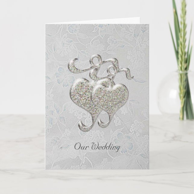 Carte de Faire-part de mariage Coeurs Précieux (Devant)